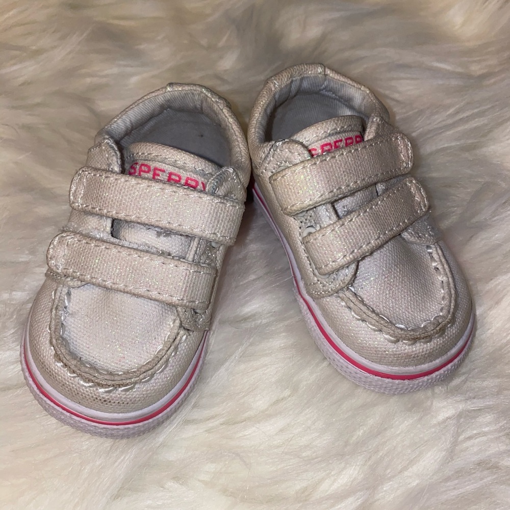 Baby White Sparkle Sperry Shoes